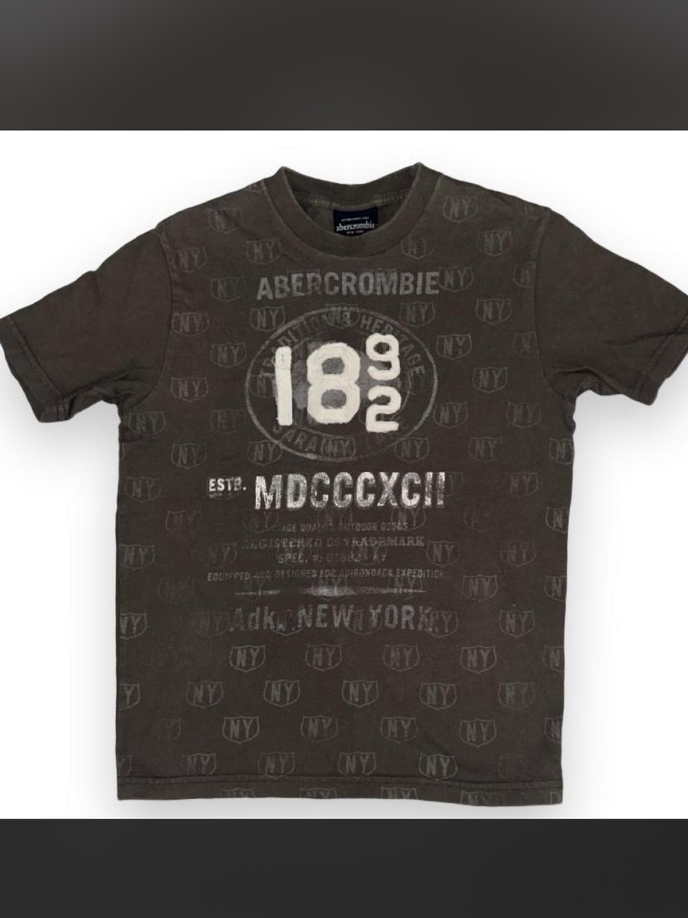 Abercrombie & Fitch Dark Brown Short Sleeve Graphic Tee